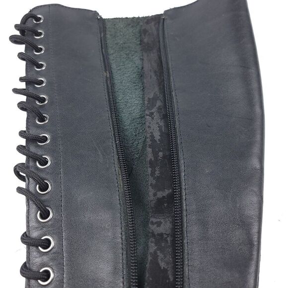 RARE Dr. Martens 11919 1B60 20 Eye Tall Zip Lace Up Combat Boots Women's 7 Black - Picture 11 of 11